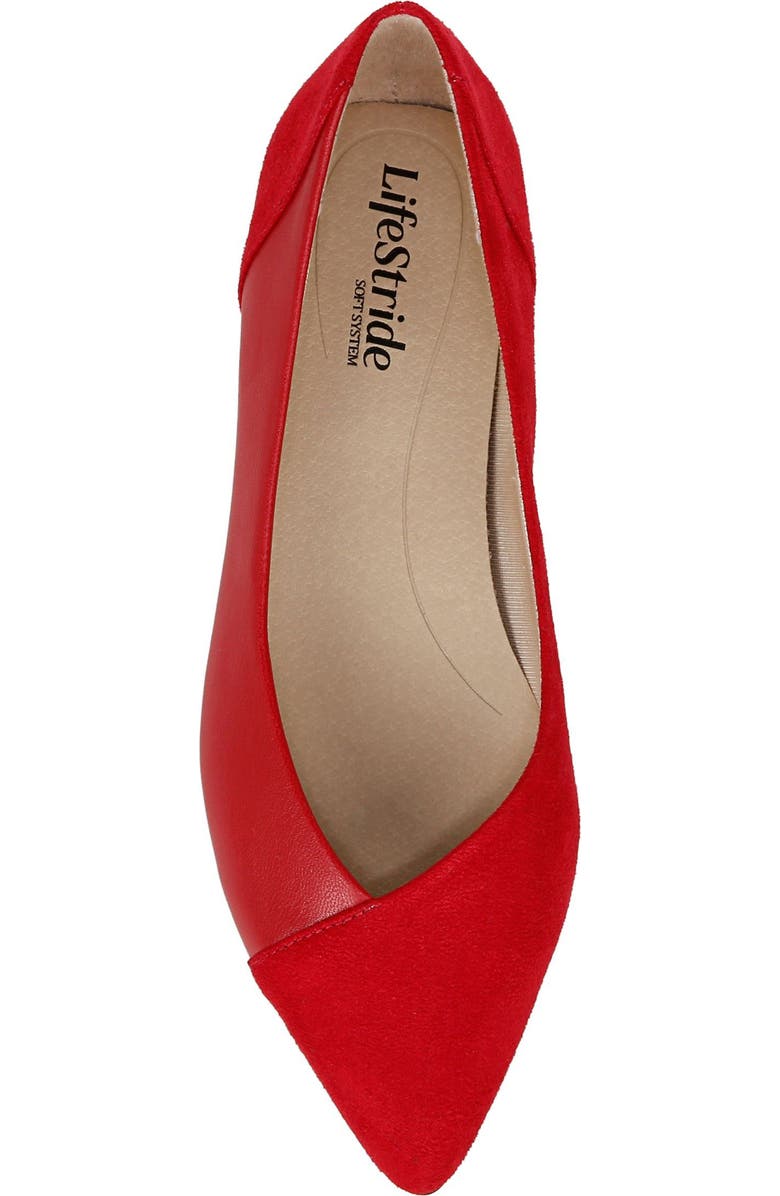 LifeStride Promise Pointed Toe Flat, Alternate, color, Red