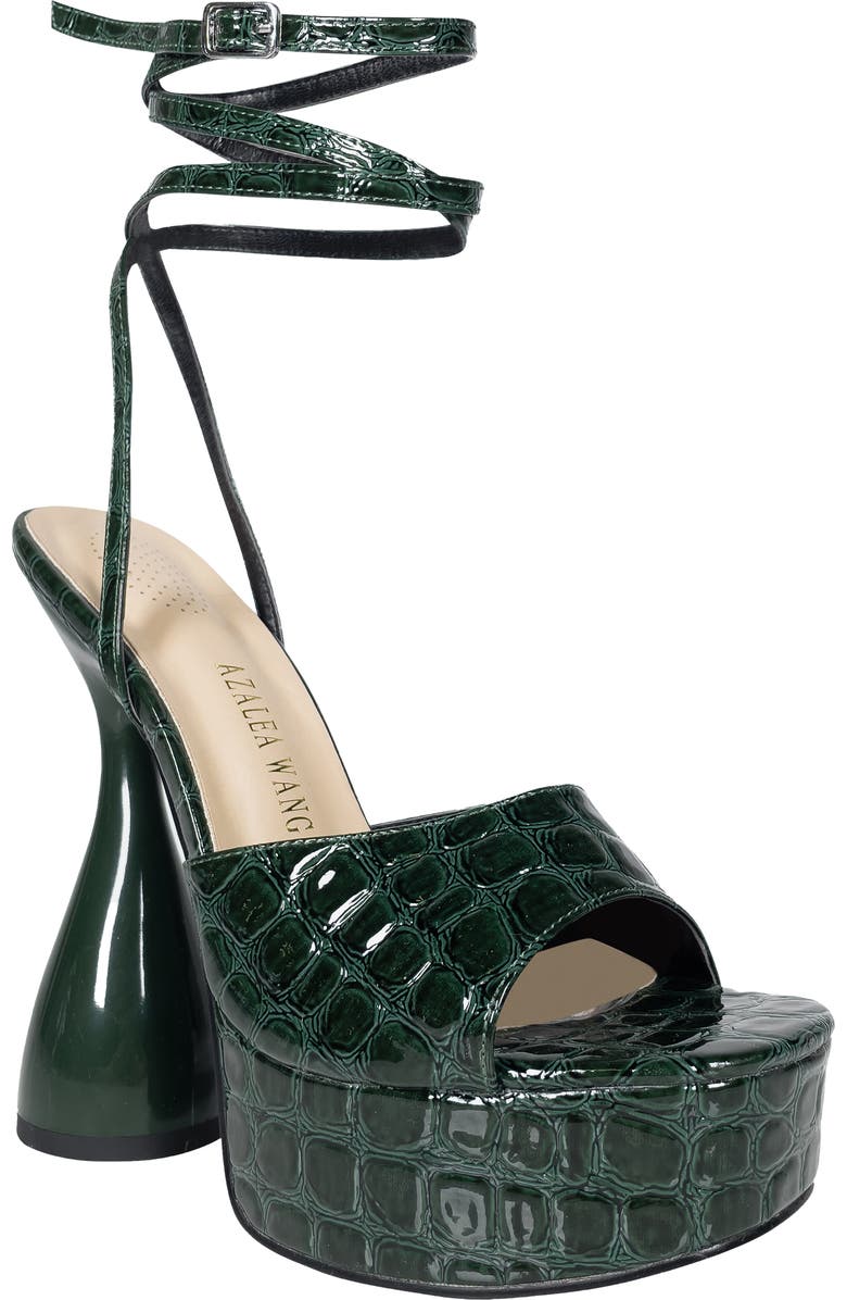 AZALEA WANG Keeping Croc Embossed Platform Sandal, Main, color,