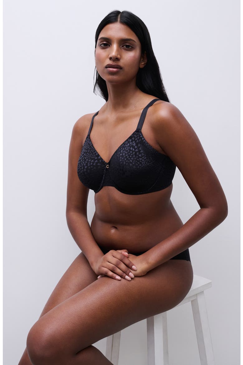 Magique Underwire Back Smoothing Minimizer Bra, Alternate, color, BLACK