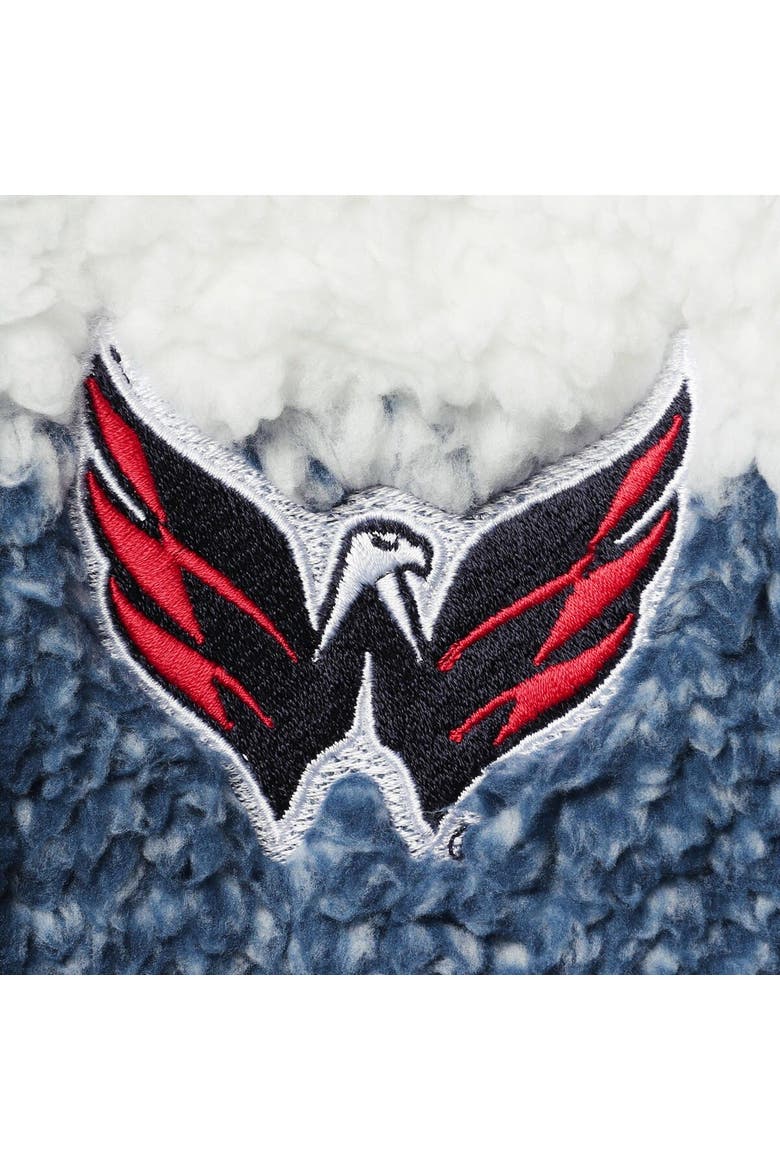 Women's G-III 4Her by Carl Banks Navy/White Washington Capitals Plaid Sherpa Quarter-Zip Jacket, Alternate, color, Navy