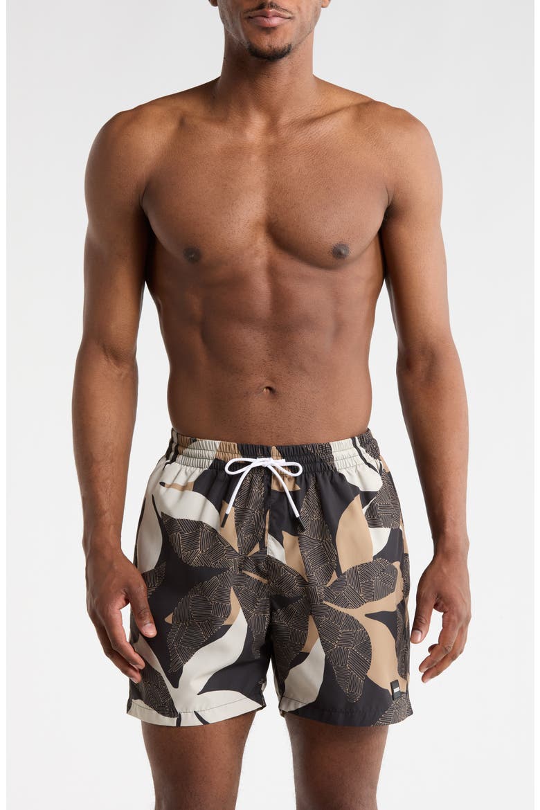 Piranha Swim Trunks, Main, color, LIGHT BEIGE