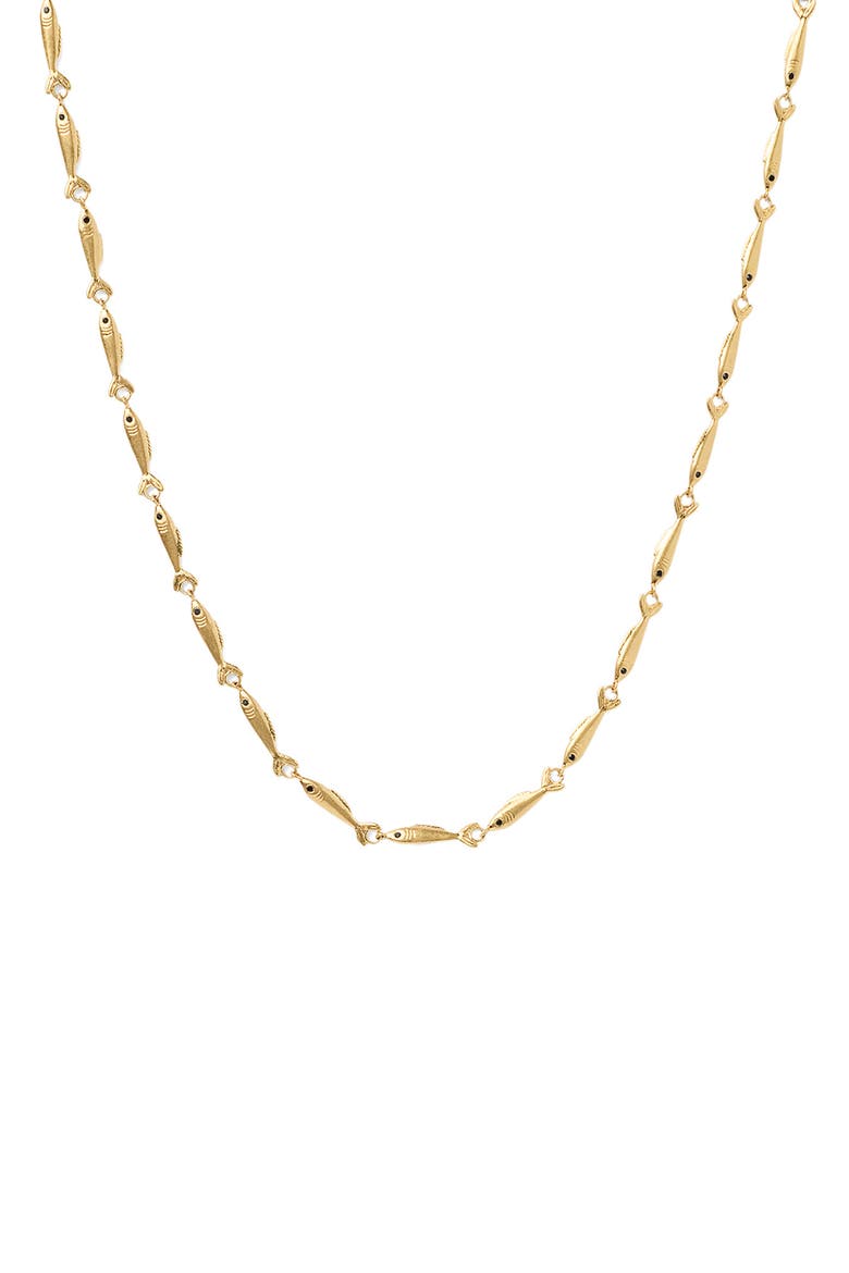 Sardine Charm Necklace, Main, color, VINTAGE GOLD