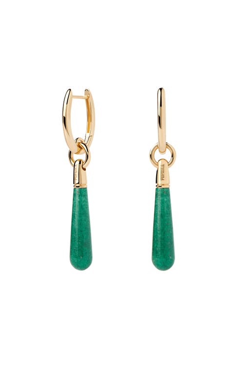 Pdpaola Large Jupiter Single Hoop In Green Aventurine