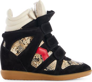 Bekett Hidden Wedge Mixed Media High Top Sneaker