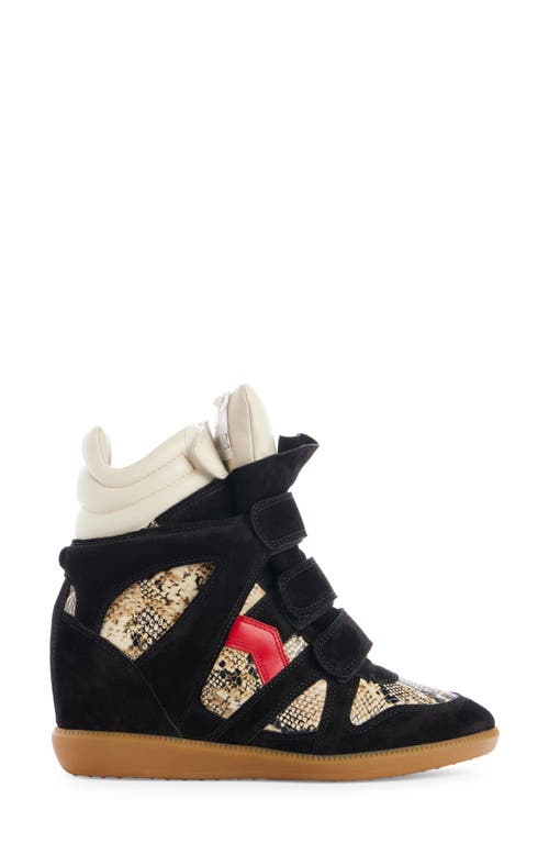 Isabel Marant Bekett Hidden Wedge Mixed Media High Top Sneaker