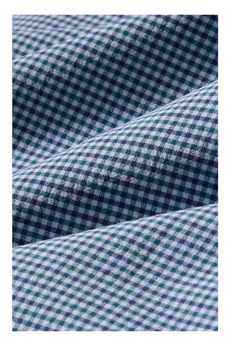 Leeward Trim Fit Performance Button-Up Shirt, Alternate, color, DARK TEAL SAM PLAID