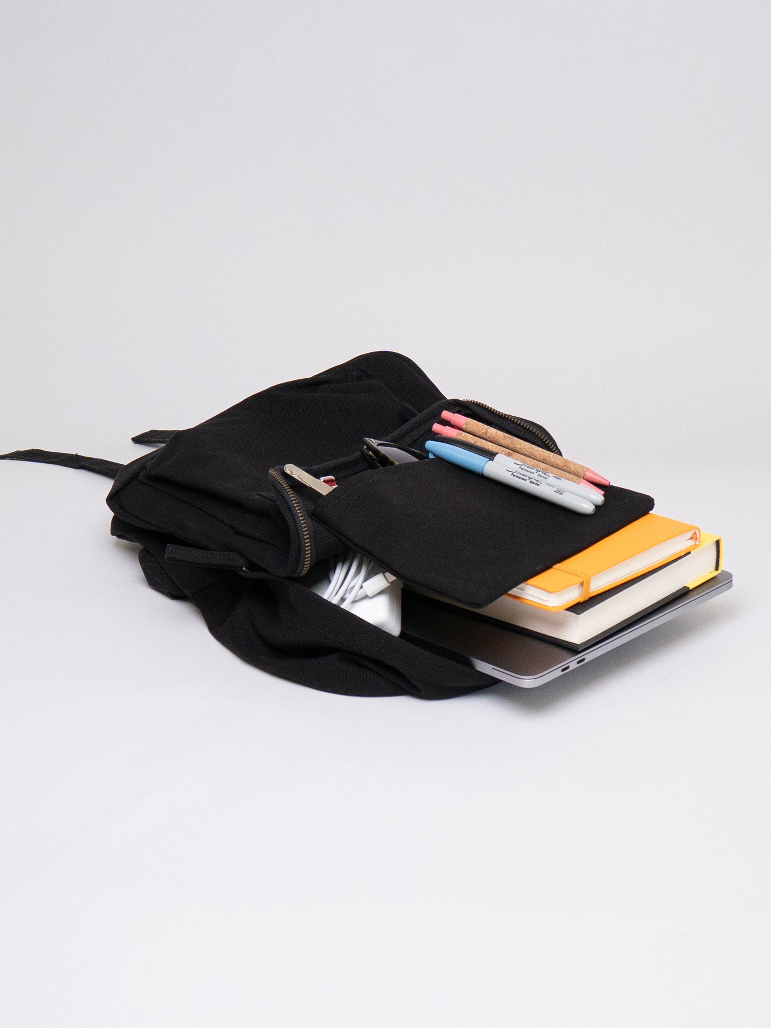 Terra Thread Organic Cotton Mini Backpack, Alternate, color, Ivory Black