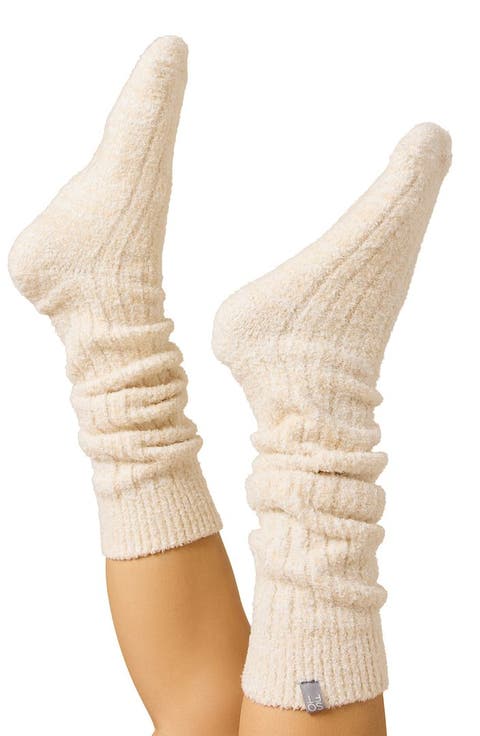 Marshmallow Slouchy Socks with Grippers