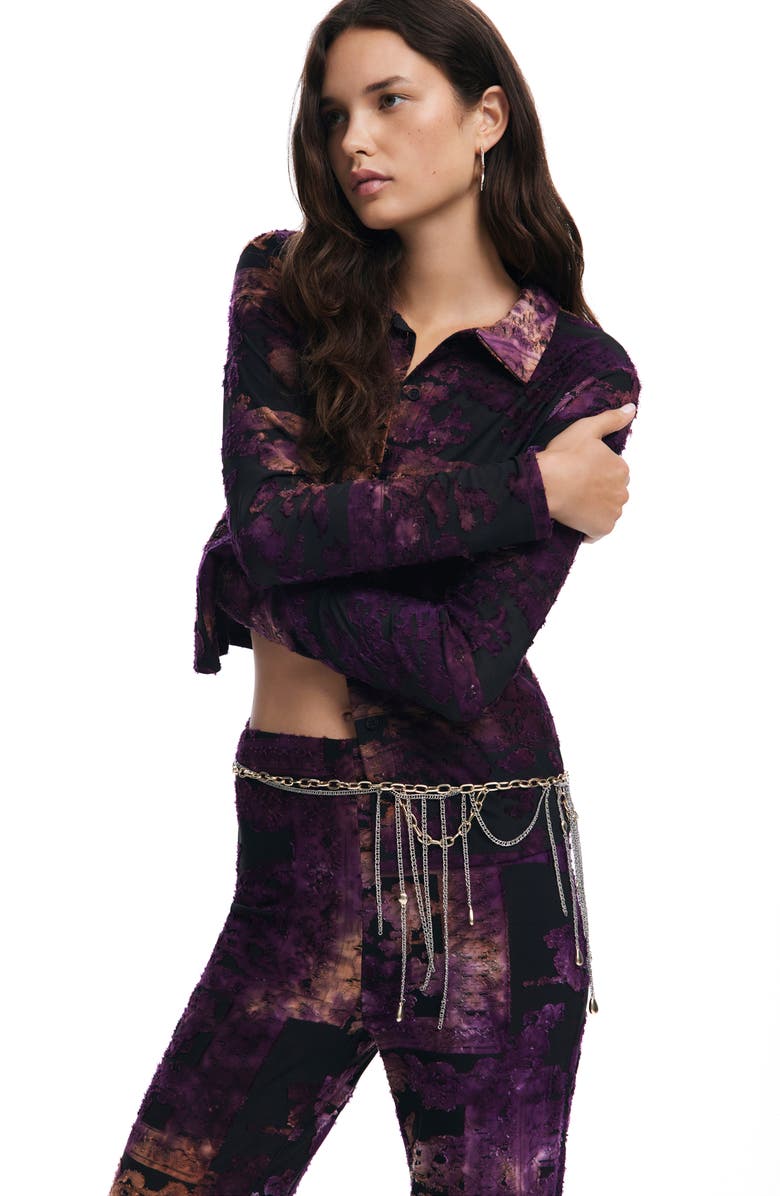 Desigual Nebula Jacquard Jacket, Alternate, color, Black