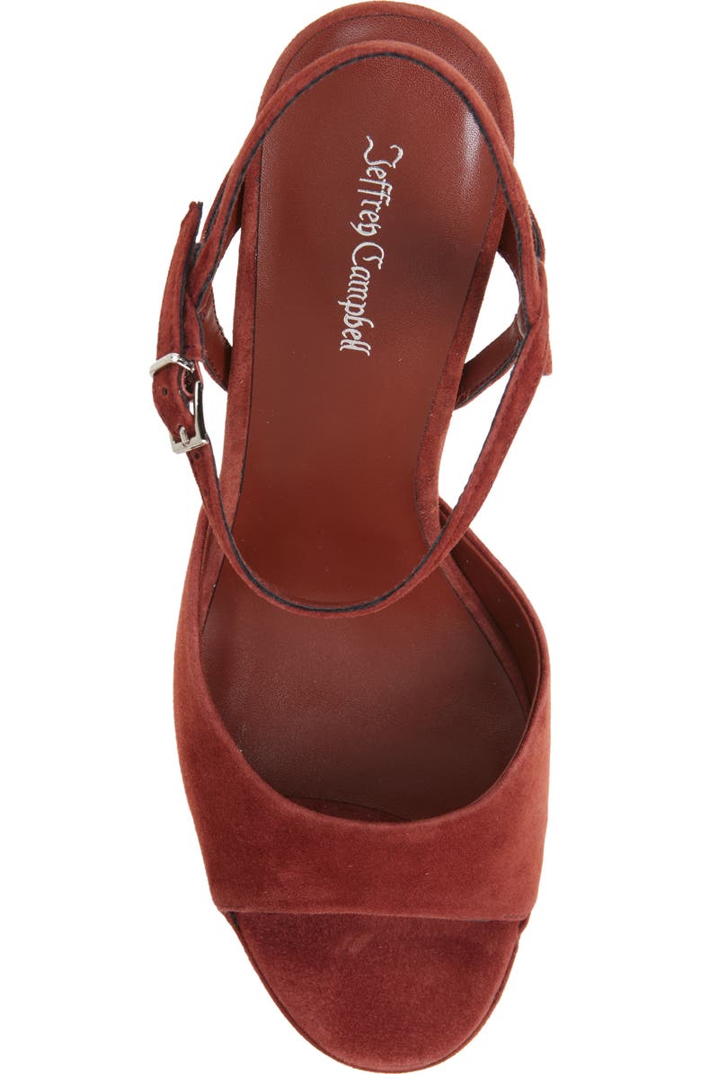 Jeffrey Campbell Ever Last Ankle Strap Platform Sandal, Alternate, color, Dusty Red Suede