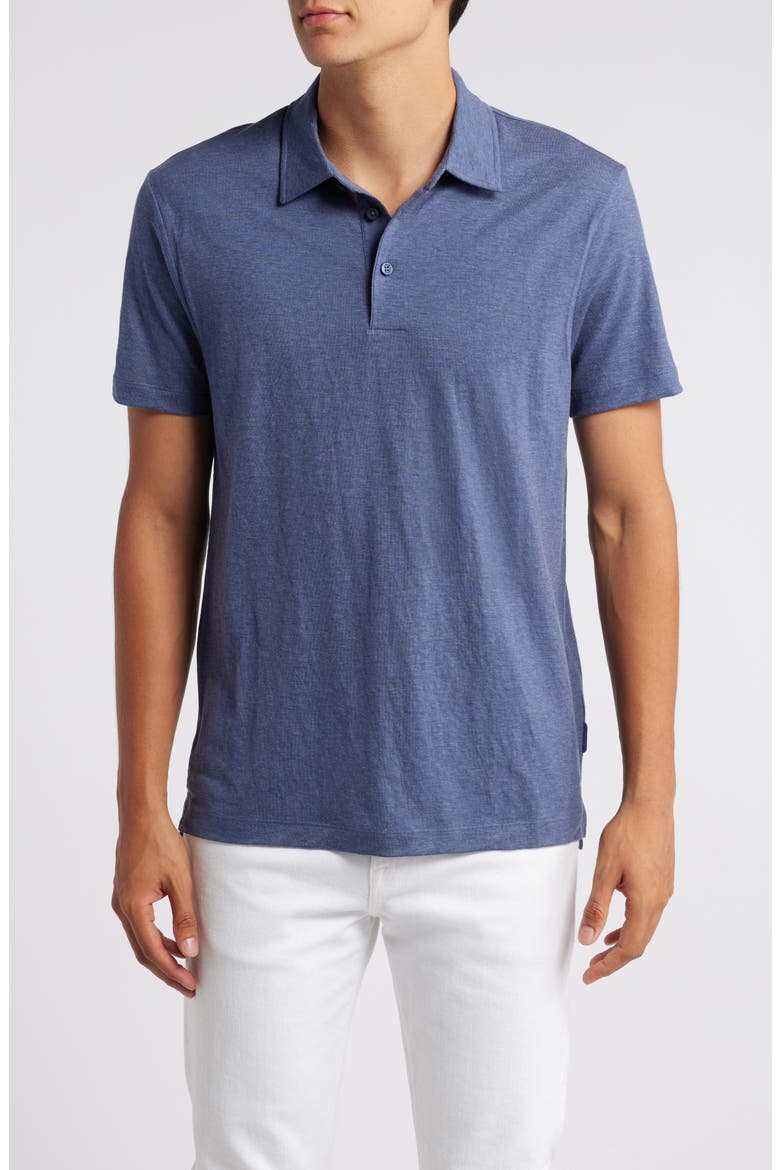 Pitton Wool Blend Polo, Main, color, NAVY