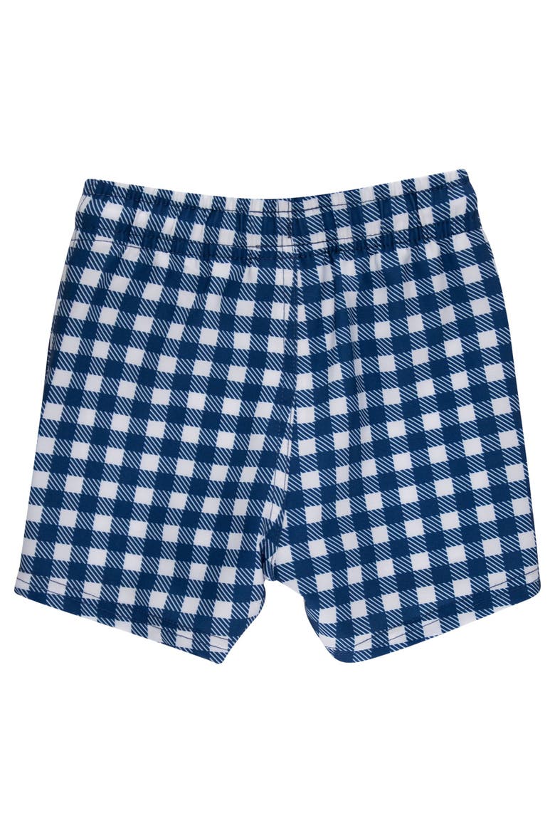UPF50+ Sun Protected Stretch Swim Trunks, Alternate, color, Navy & White Gingham