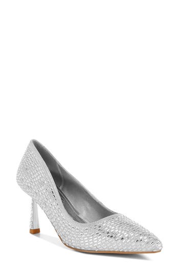 Shop London Rag Benjamins Rhinestone Pump In Silver