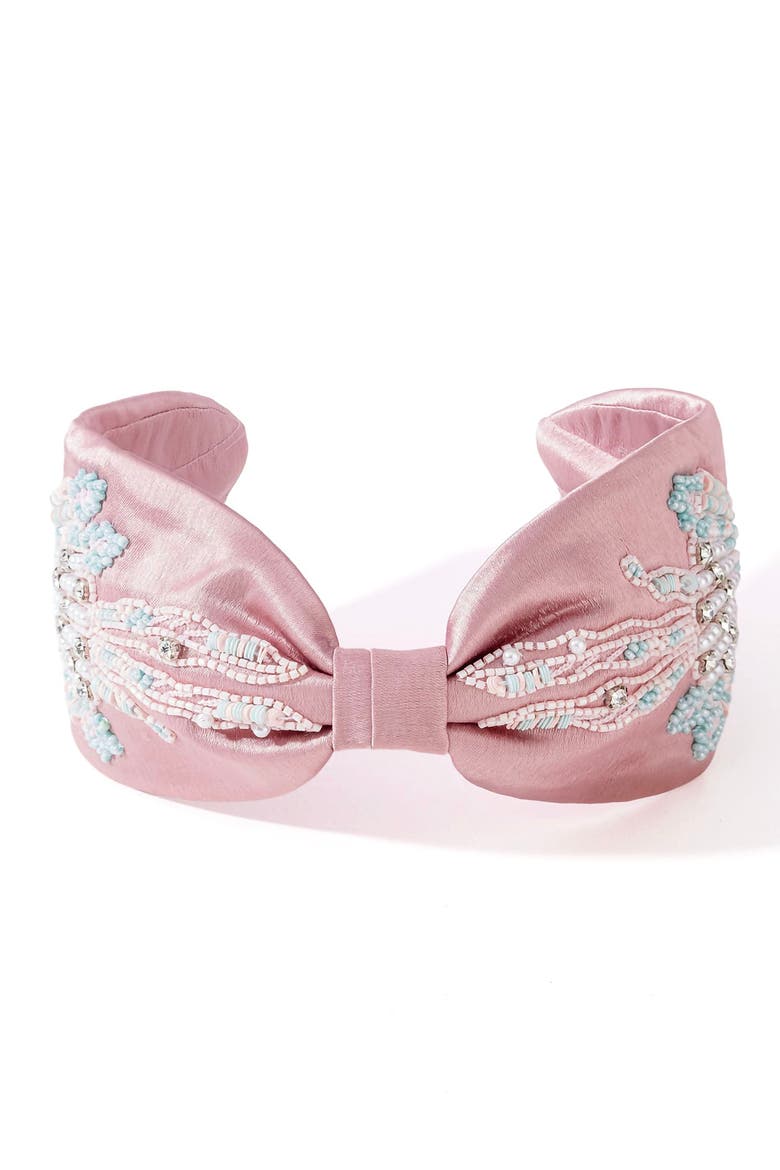 Kaia Embellished Knotted Hair Band - Pink, Alternate, color, Light Pink