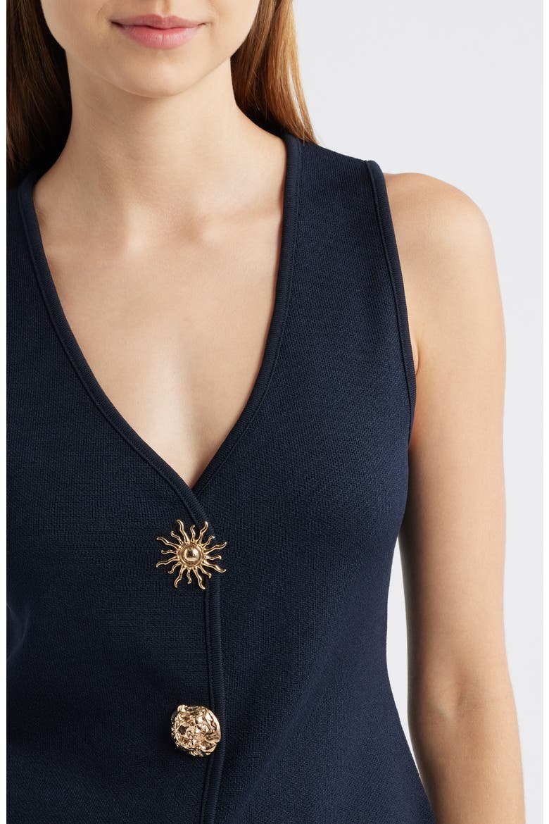 Statement Button Knit Vest, Alternate, color, NAVY