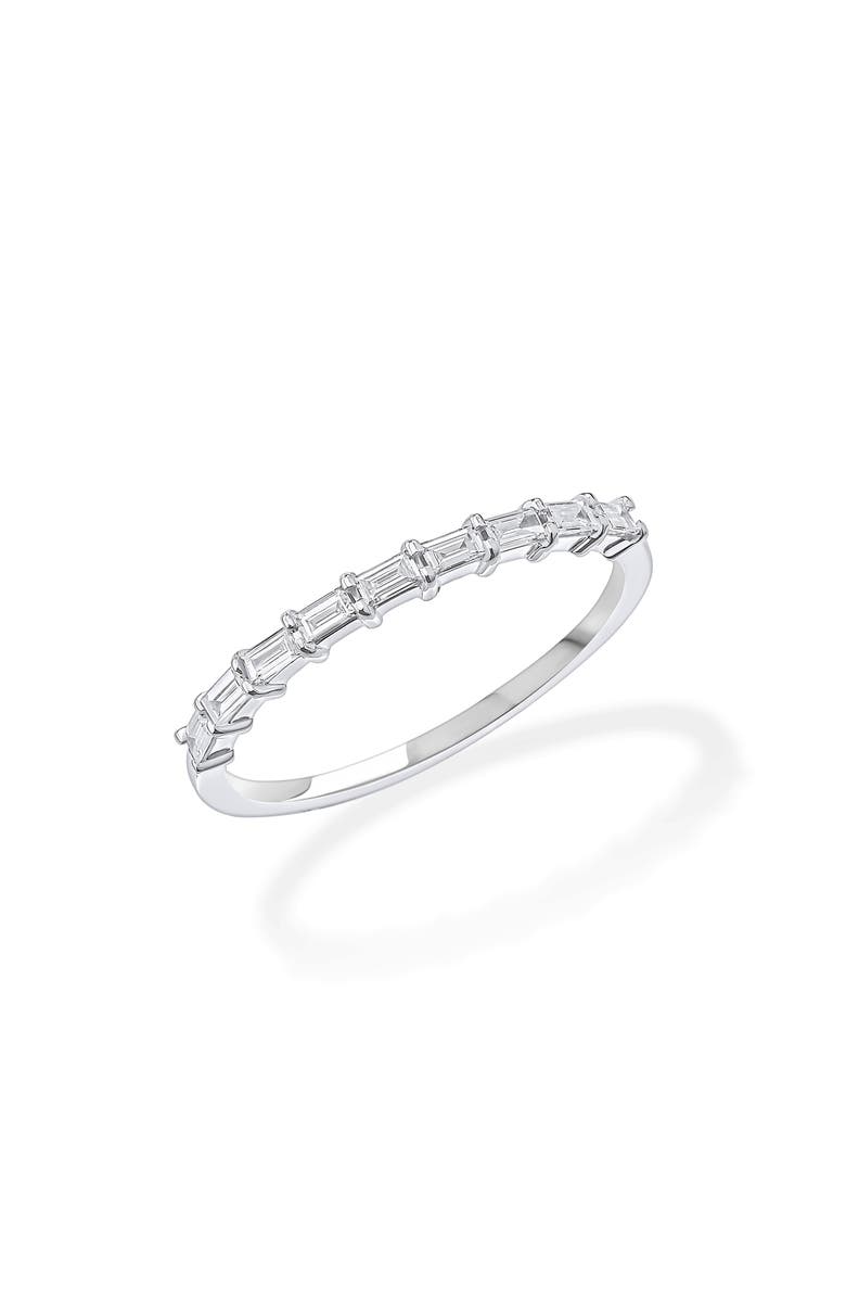 LANA Diamond Baguette Stacking Ring, Main, color, White Gold