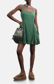 Desigual Square Neck Ruffle Hem Minidress