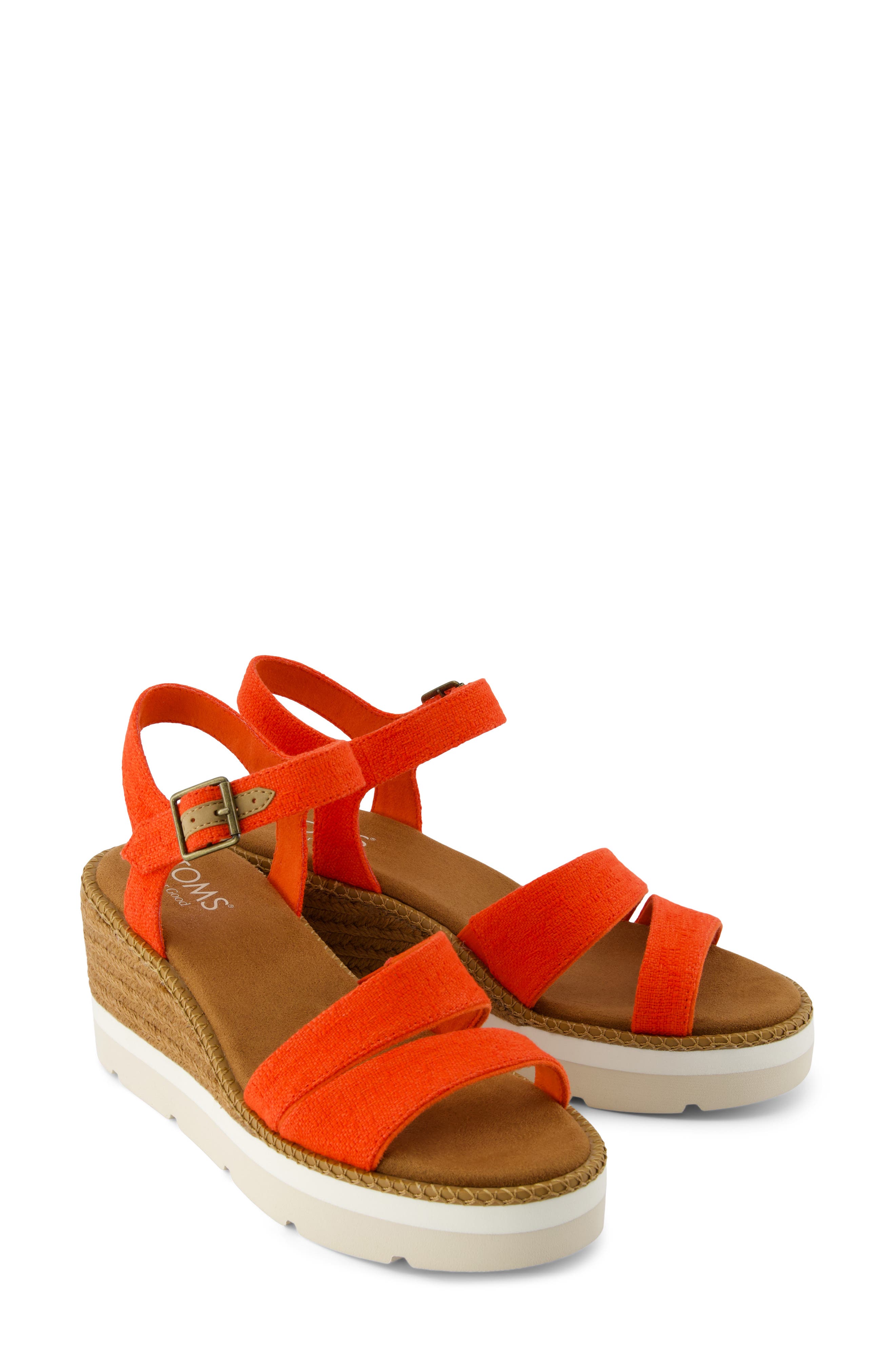 Darya Platform Wedge Sandal, Alternate, color, RED