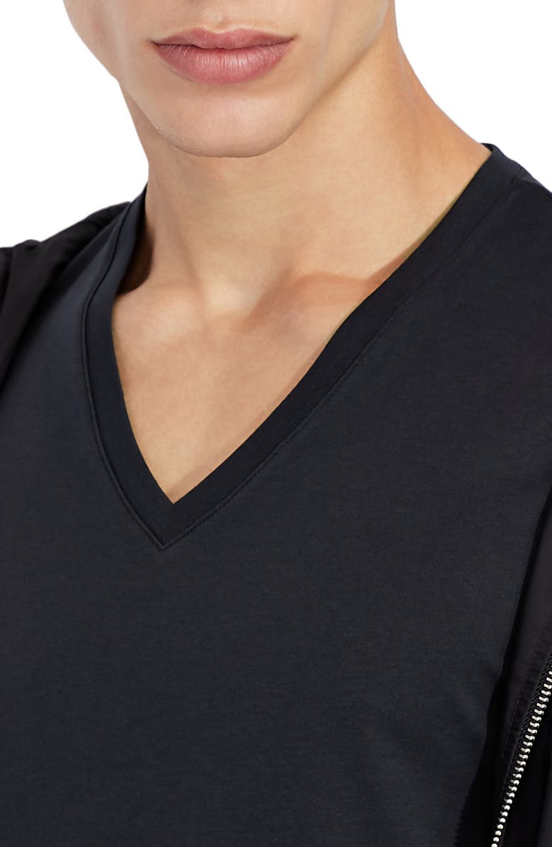 Armani Exchange Navy V-Neck T-Shirt, Alternate, color,