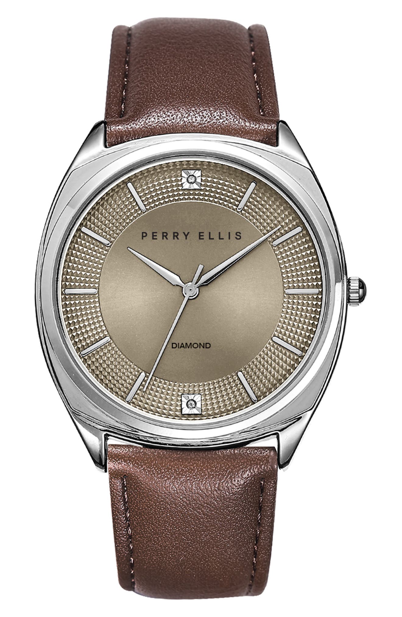 Slim Diamond Leather Strap Watch, 41mm