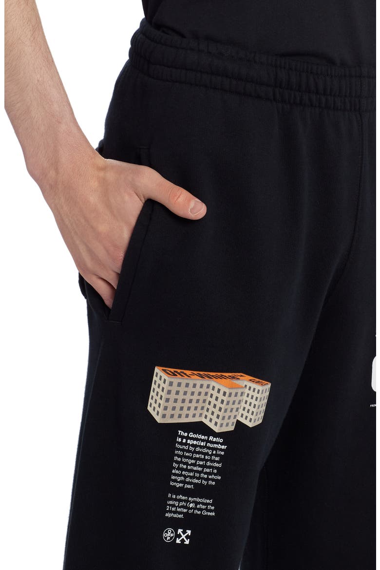 Wavy Line Logo Slim Sweatpants, Alternate, color, BLACK WHITE
