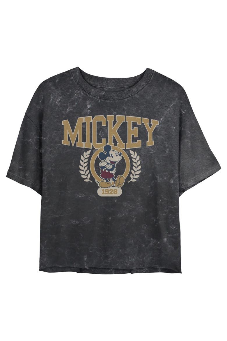 Junior's Mickey & Friends Collegiate Golden Mouse  Graphic T-Shirt, Main, color, Black