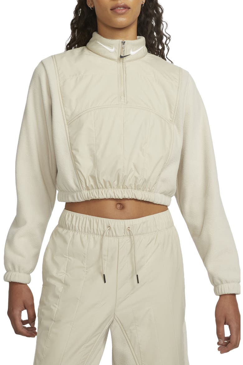 Sportswear Women's Swoosh Quarter Zip Jacket, Main, color, RATTAN/ SAIL