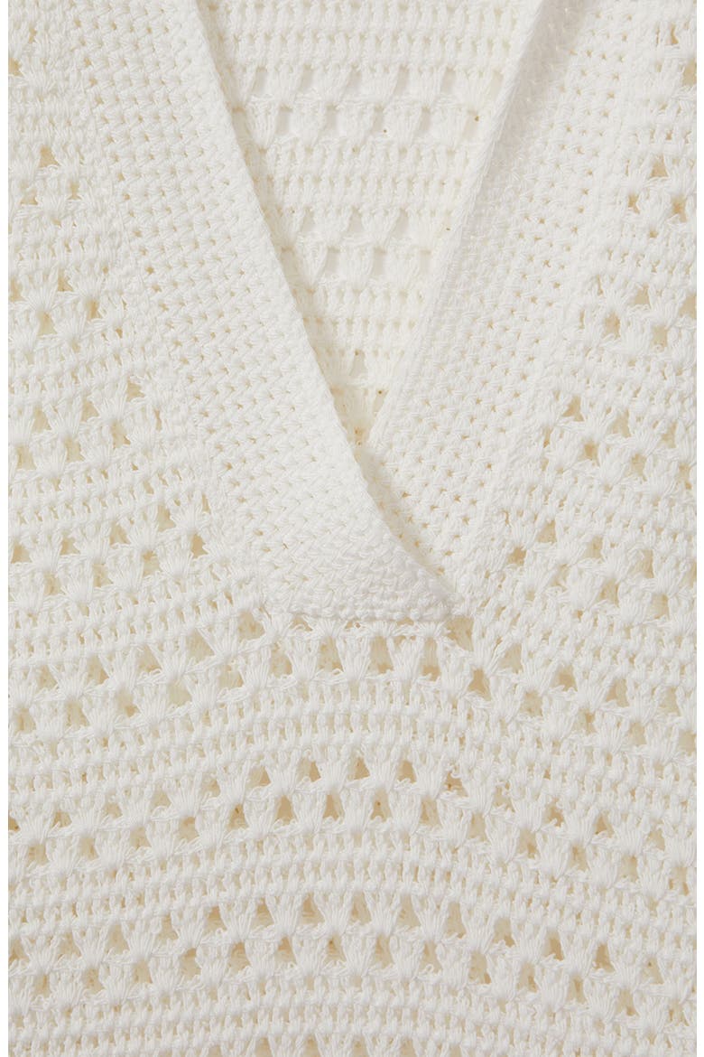 Carla Open Stitch Polo Sweater, Alternate, color, IVORY