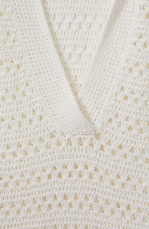 Reiss Ivory Carla Knitted Open-collar Polo Shirt