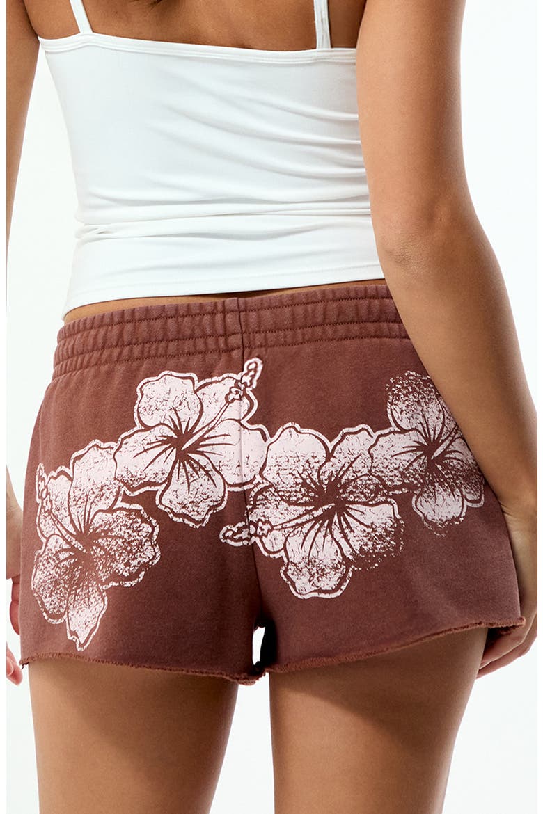 Hibiscus Core Micro Shorts, Alternate, color, BROWN
