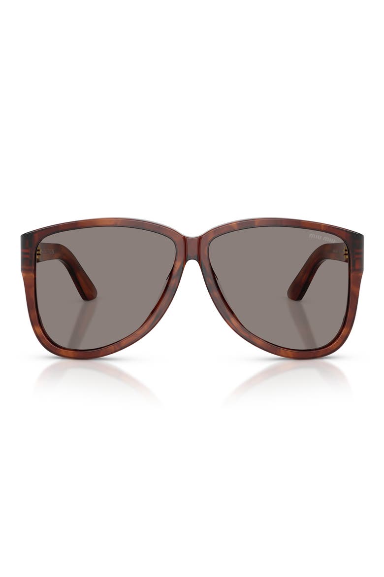 61mm Pilot Sunglasses, Main, color, STRIPED TOBACCO/ DARK GREY