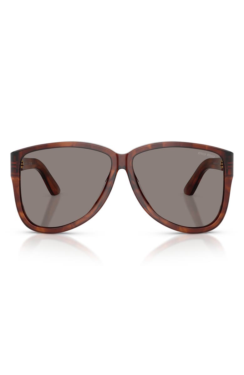 Miu Miu 61mm Pilot Sunglasses, Main, color, Striped Tobacco/ Dark Grey