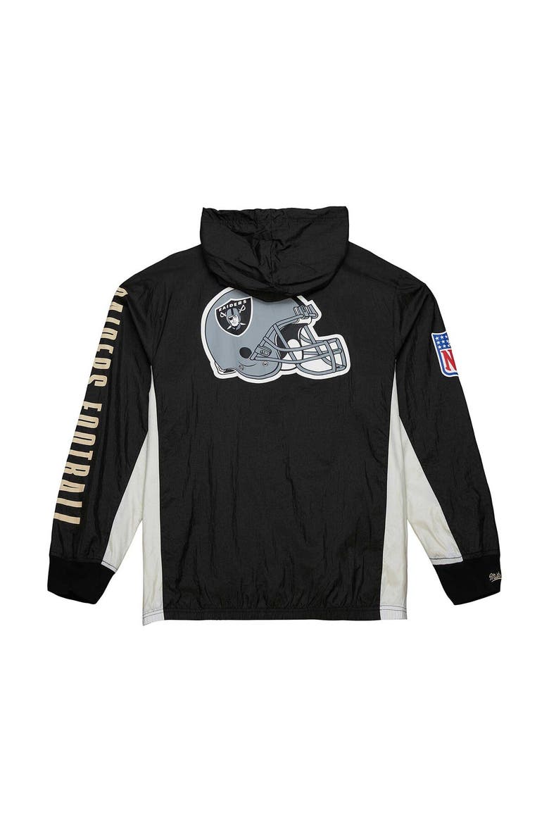 Men's Mitchell & Ness Black Las Vegas Raiders Team OG 2.0 Anorak Vintage Logo Quarter-Zip Windbreaker Jacket, Alternate, color, Black