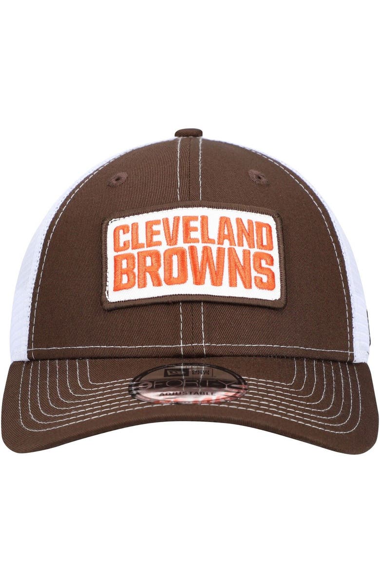 New Era Men's New Era Brown Cleveland Browns 9FORTY Trucker Snapback Hat, Alternate, color, Brown