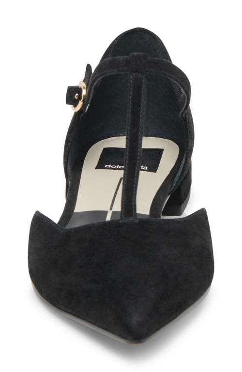 Dolce Vita Peaty T-strap Pointed Toe Flat In Black