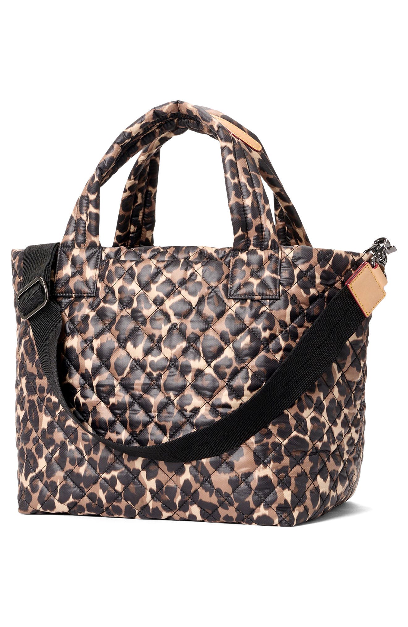 MZ Wallace Small Metro Deluxe Quilted Nylon Tote, Alternate, color, Leopard