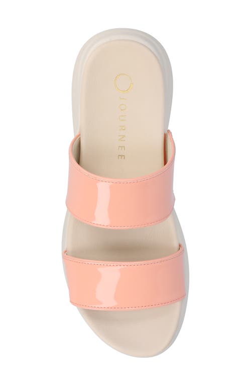 Journee Collection Janis Wedge Slide Sandal In Patent/pink