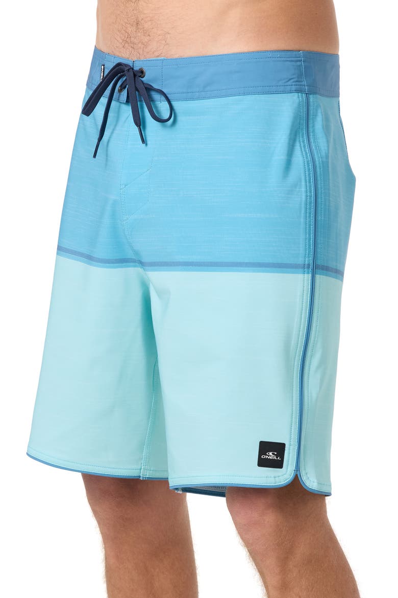 Hyperfreak Mysto Block Scallop Swim Trunks, Alternate, color, CANAL BLUE