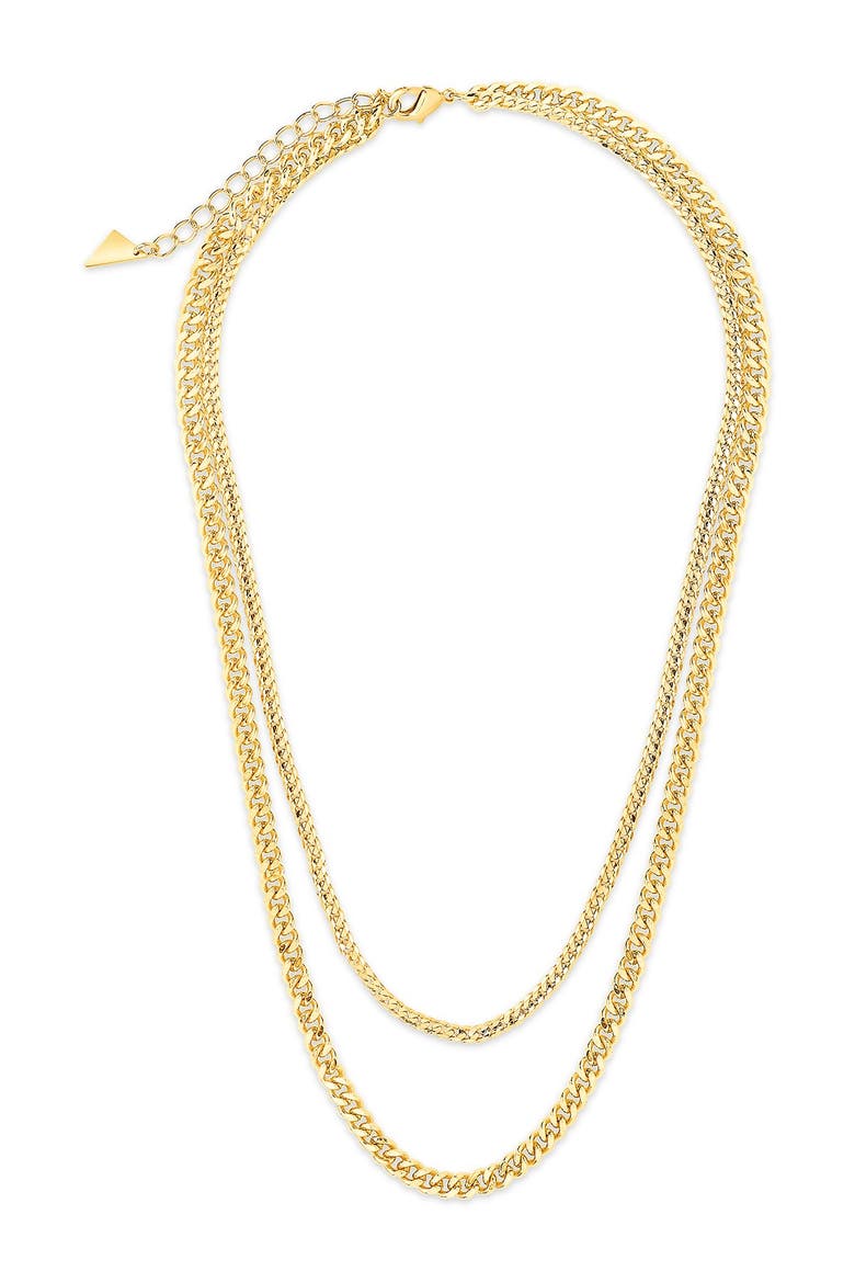 14K Gold Plated Everyday Layered Curb Chain Necklace, Alternate, color, GOLD