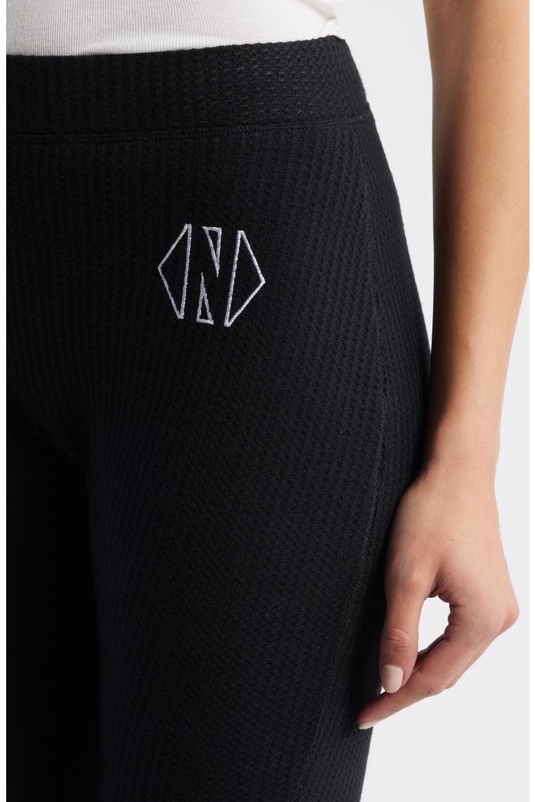 Sugar High Waist Waffle Knit Flare Pants, Alternate, color, BLACK