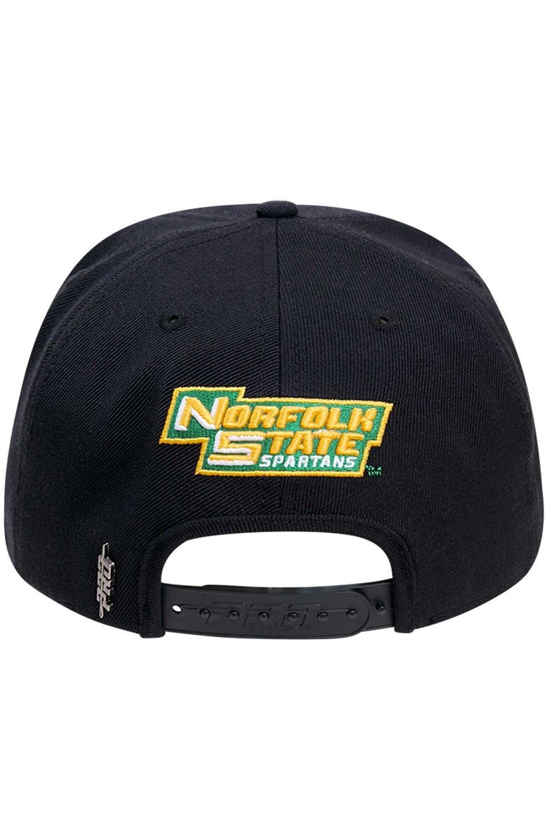 PRO STANDARD Men's Pro Standard Black Norfolk State Spartans Arch Over Logo Evergreen Snapback Hat, Alternate, color, 