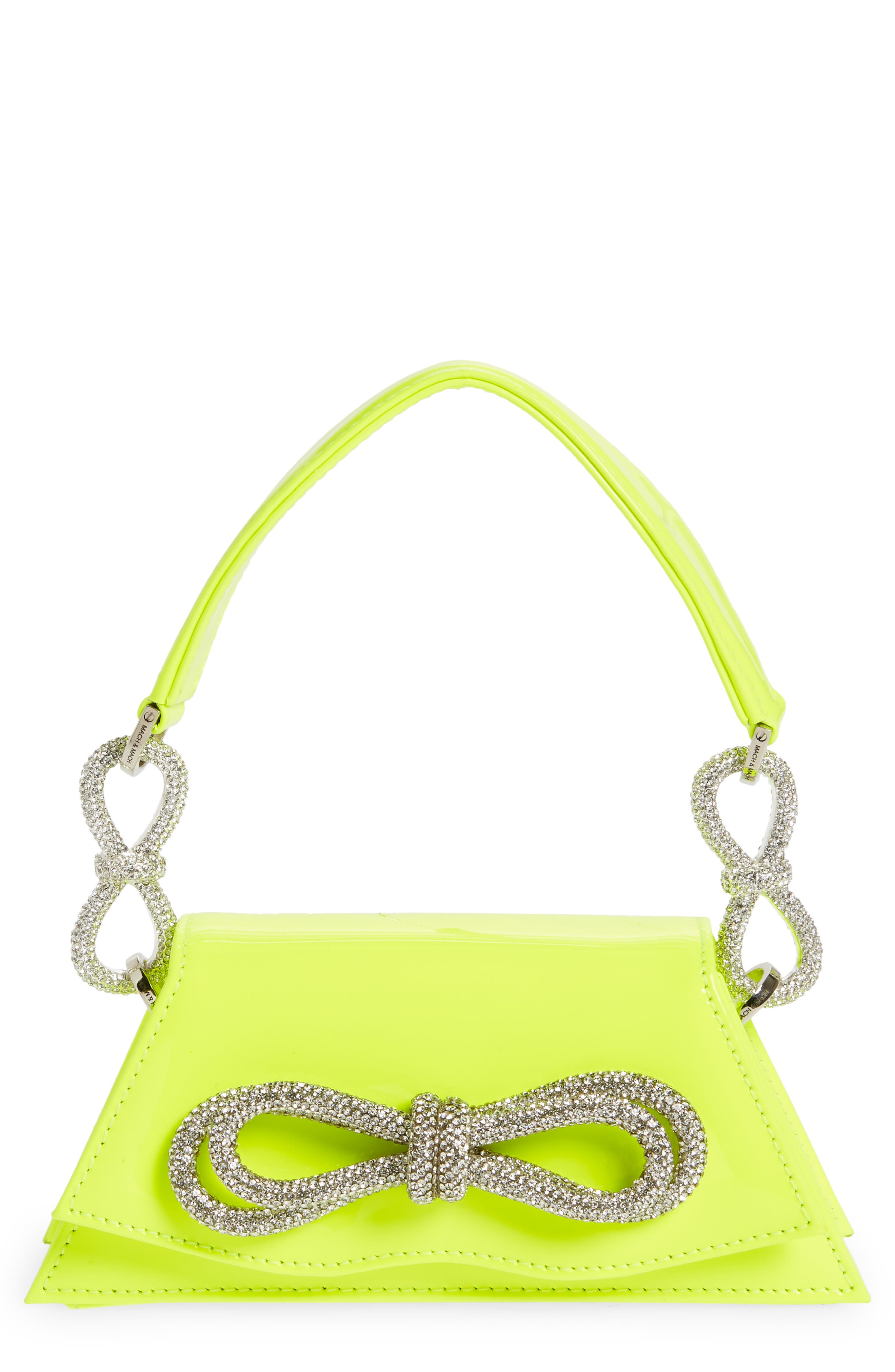 Mach & Mach Mini Samantha Double Bow Leather Top Handle Bag, Main, color, 