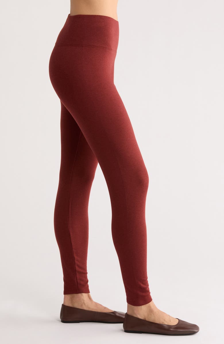 Eileen Fisher High Waist Ankle Leggings, Alternate, color, Redwood