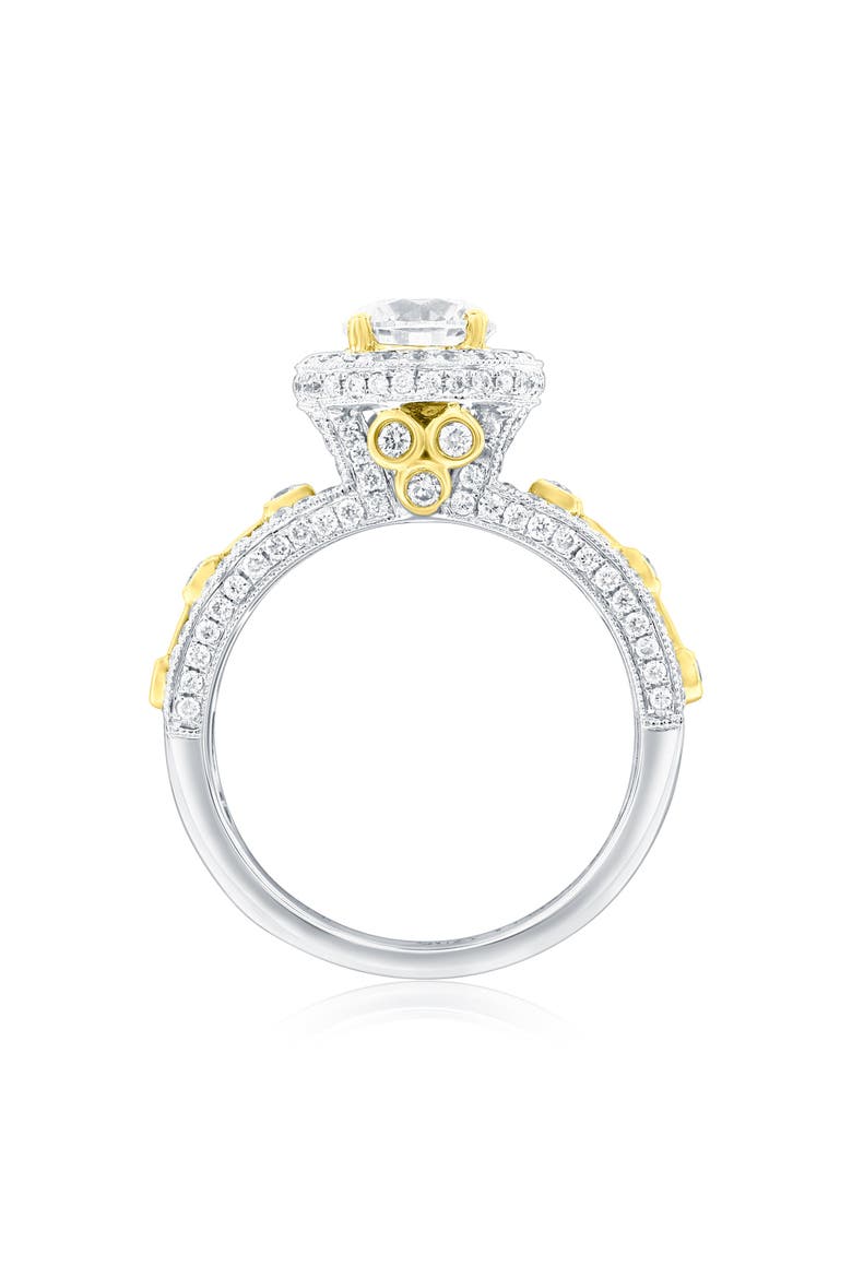 18K White & Yellow Gold 1.09ct GIA-Certified Diamond & 0.91cttw Diamond Ring, Alternate, color, White/Yellow Gold
