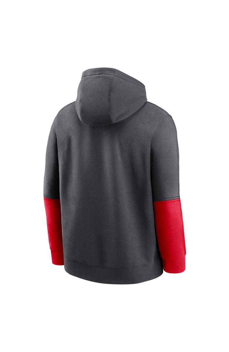 Nike Men's Nike Anthracite/Scarlet Ohio State Buckeyes 2024 Sideline Club Pullover Hoodie, Alternate, color, 