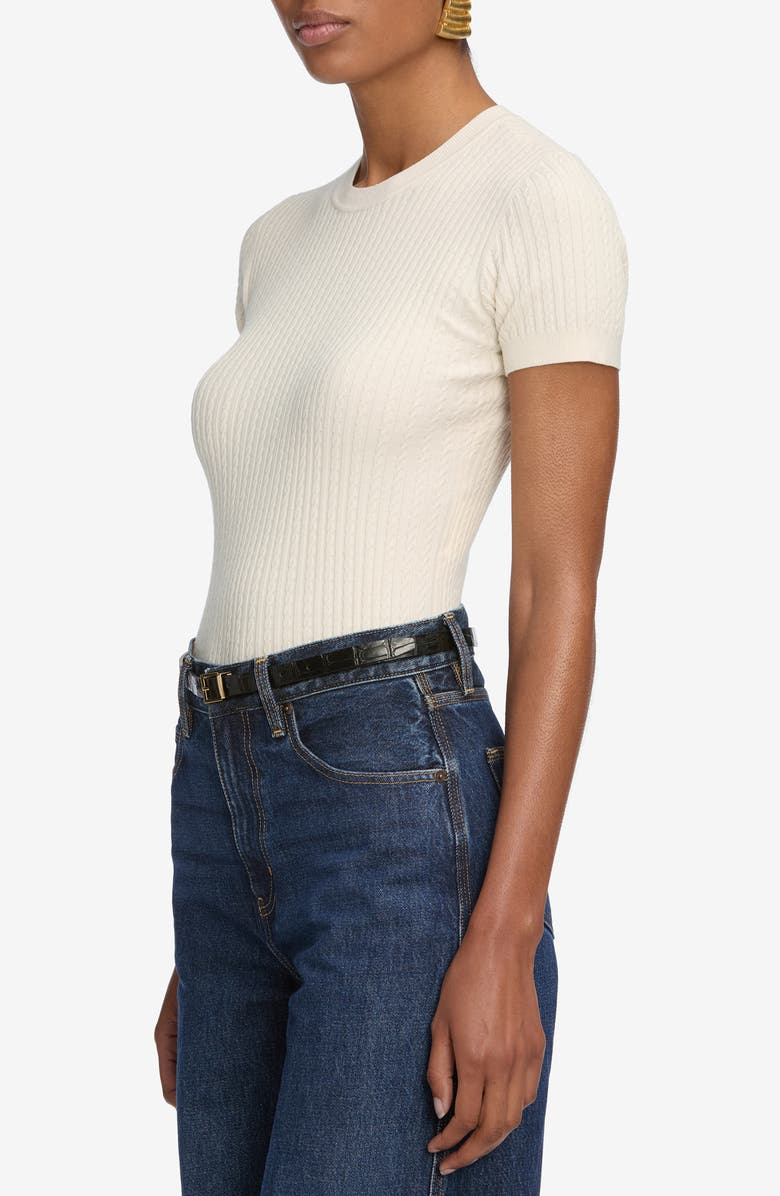FRAME The Fine Cable Knit Top, Alternate, color, Cream