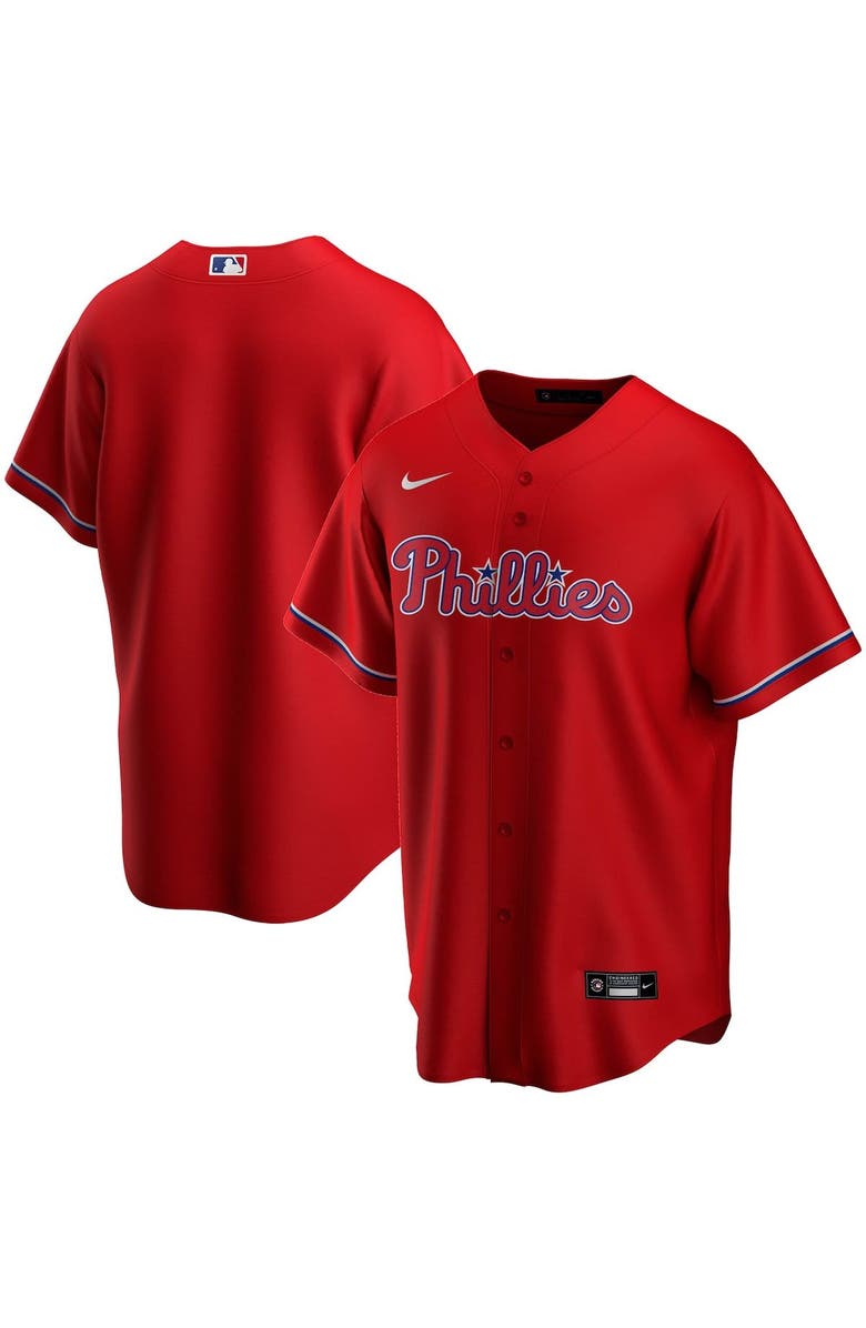 Nike Men's Nike Red Philadelphia Phillies Alternate Replica Team Jersey, Main, color,
