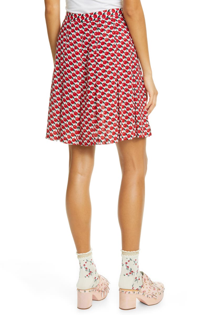 Anna Sui Cherries Print Miniskirt, Alternate, color,