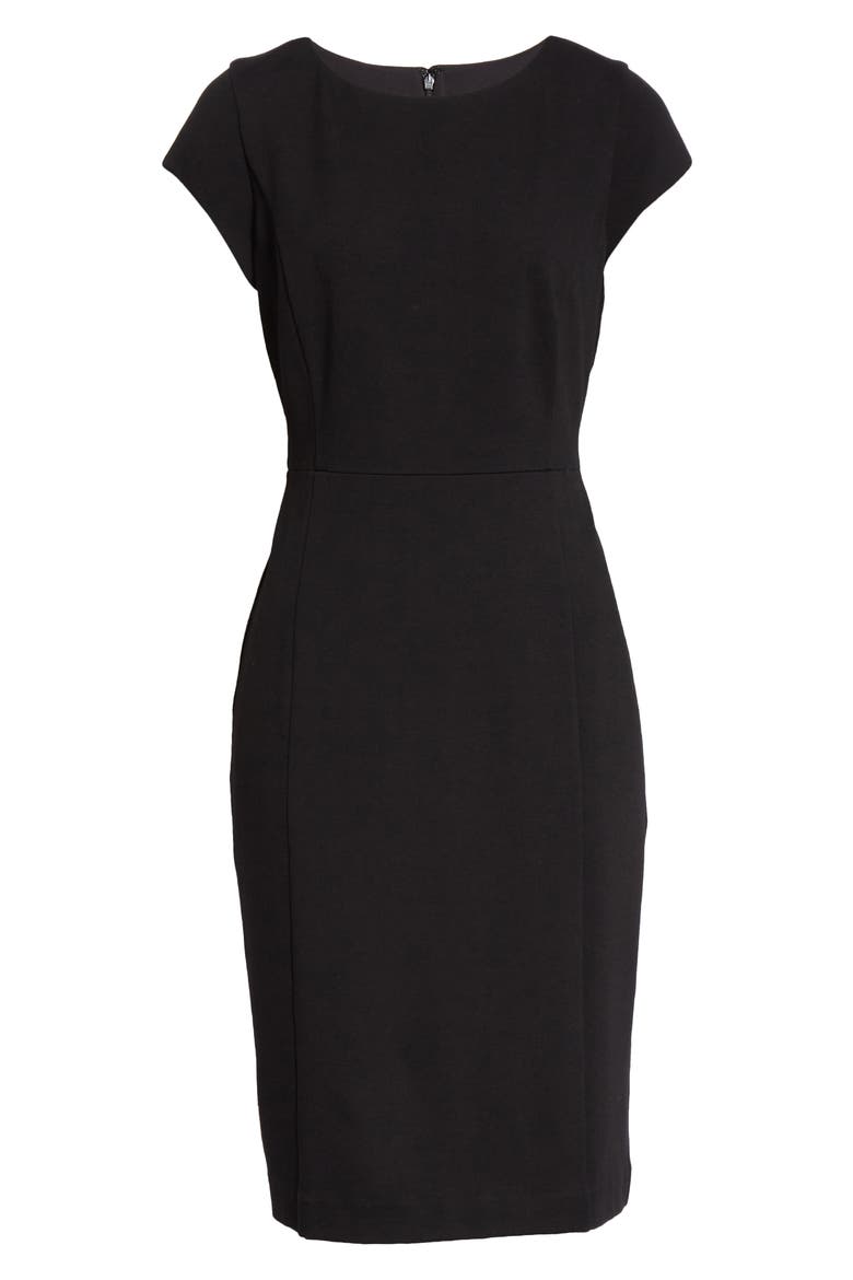 Sheath Work Dress, Alternate, color, BLACK