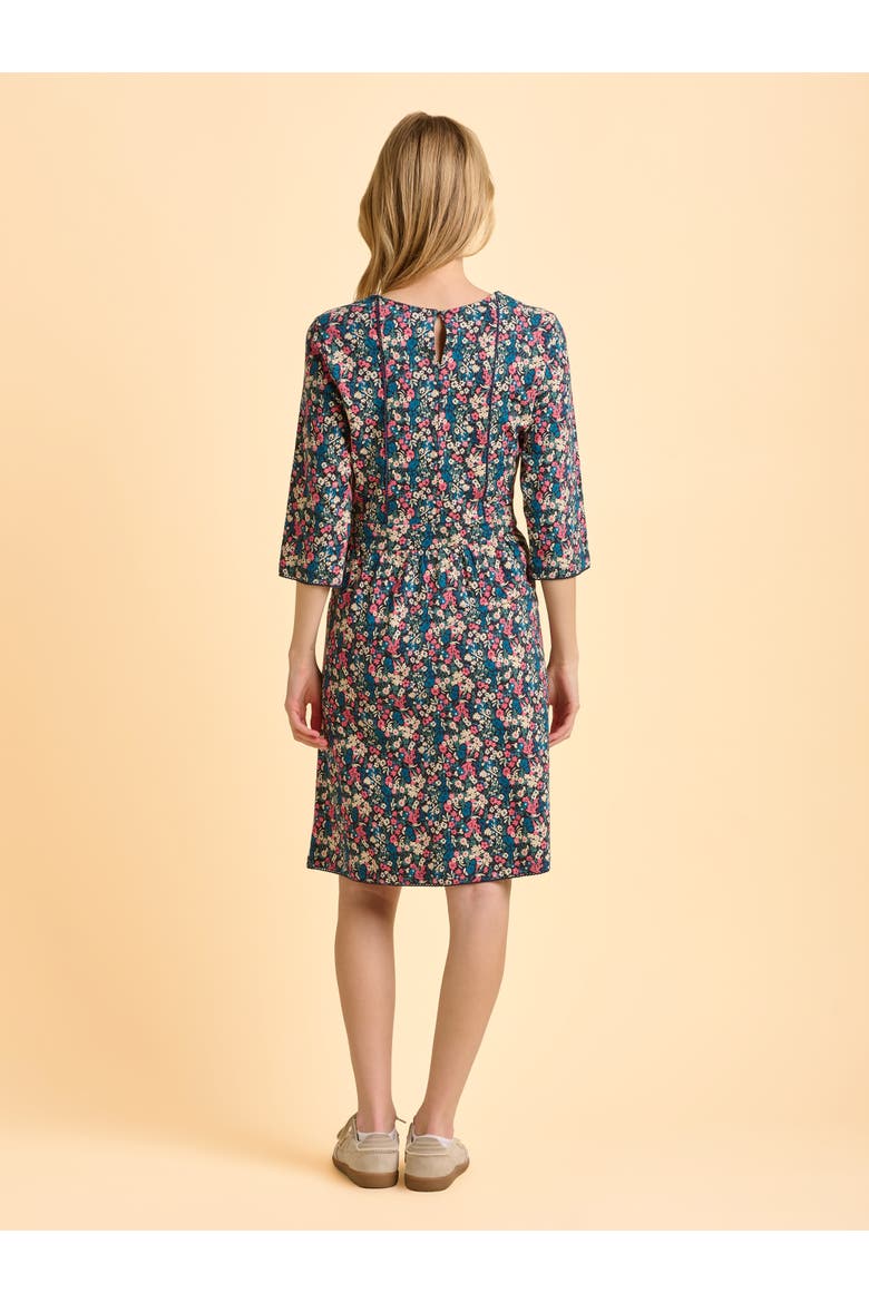 Freya 3/4 Sleeve Round Neck Dress, Alternate, color, Navy